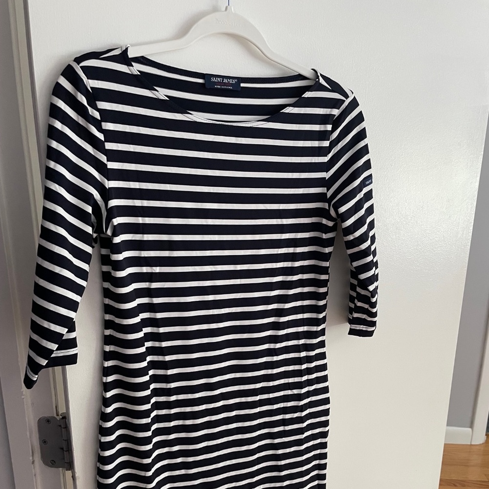 St. James Navy and white stripe dress